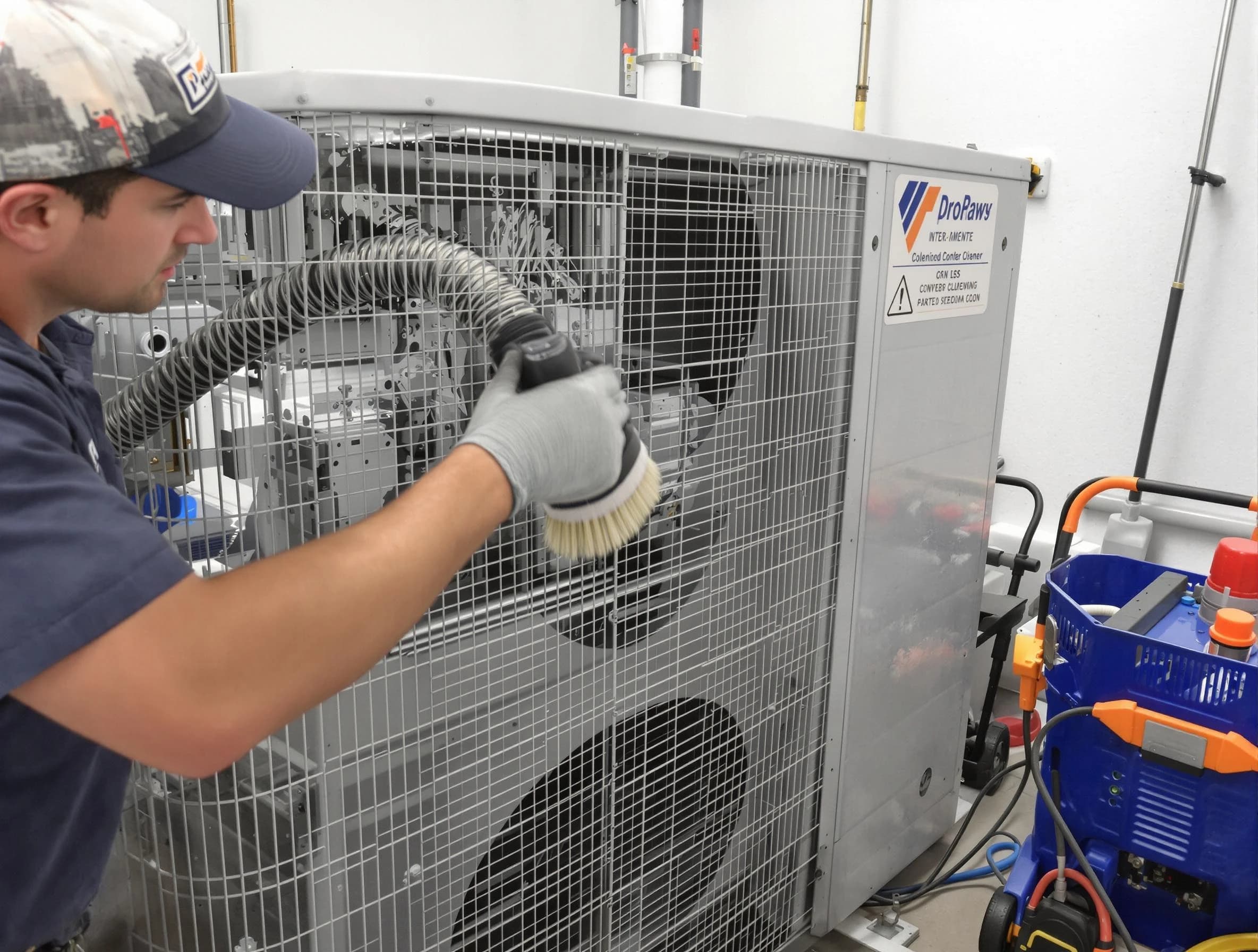 Wakefield Air Duct Cleaning specialist performing precision AC coil cleaning for improved system performance in Wakefield