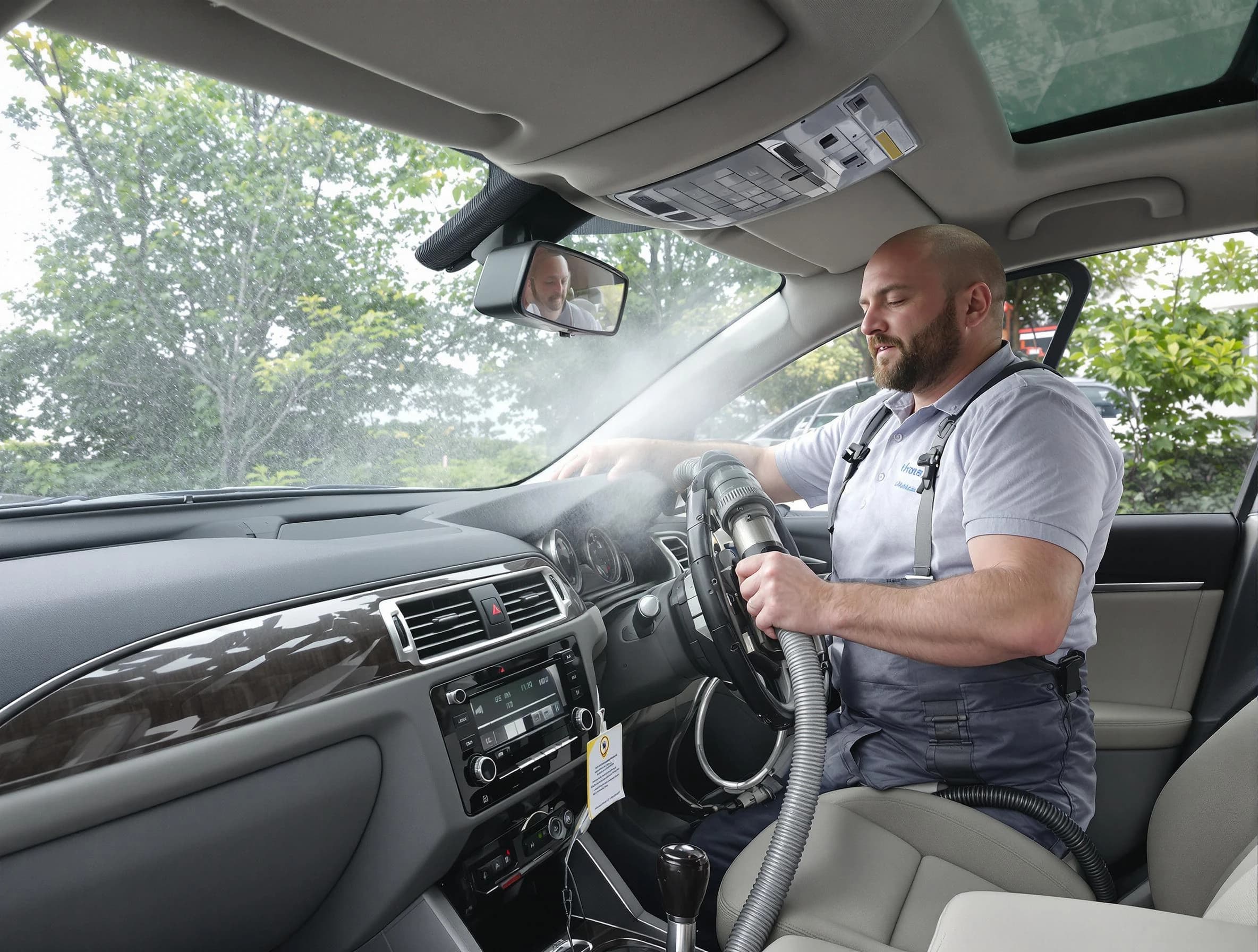 Wakefield Air Duct Cleaning specialist performing professional car duct cleaning in Wakefield