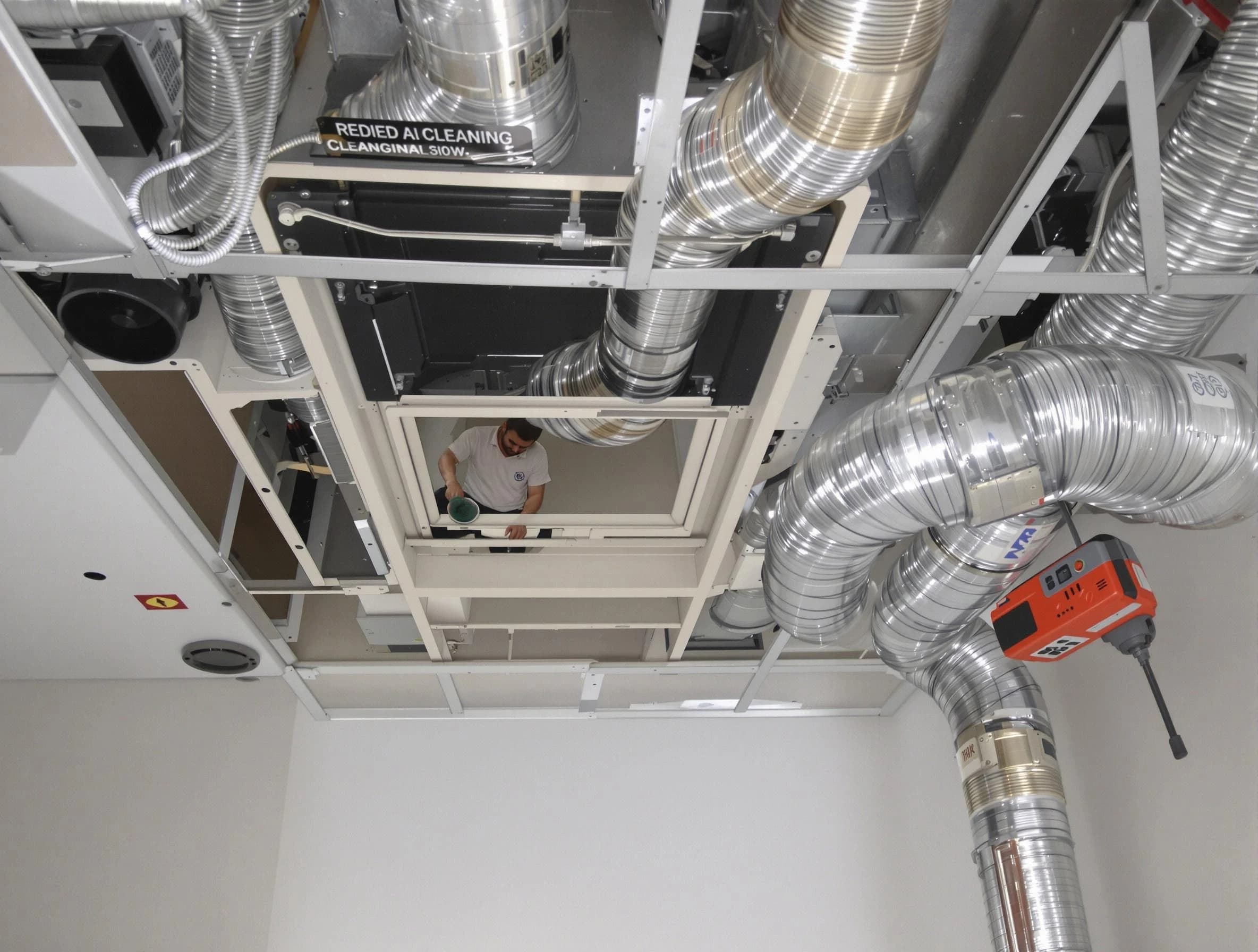 Wakefield Air Duct Cleaning technician performing detailed central duct system cleaning in Wakefield