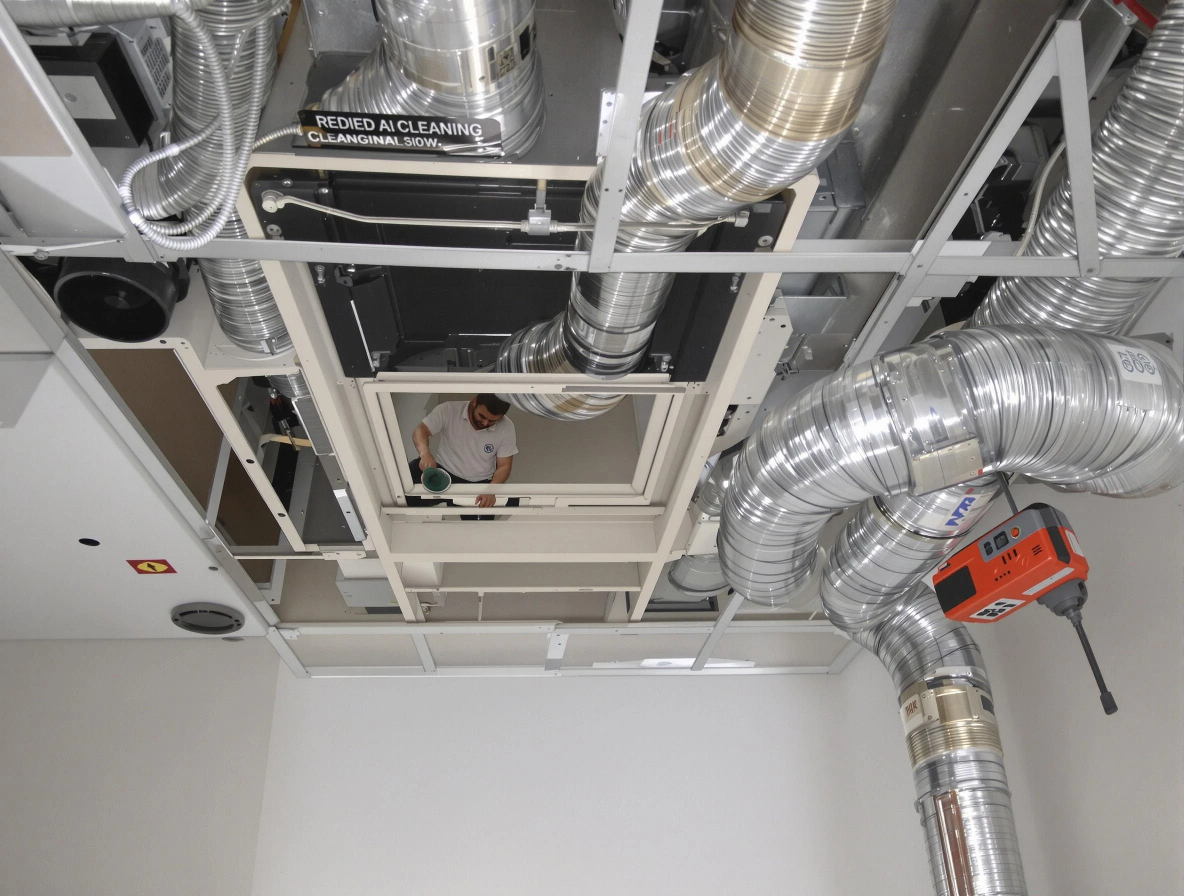 Wakefield Air Duct Cleaning technician performing detailed central duct system cleaning in Wakefield